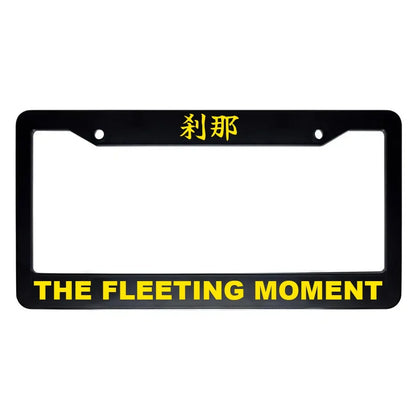 The Fleeting Moment ABS Black Plastic Kanji Japanese License Plate Frame - Yellow Text