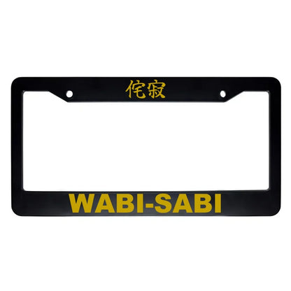 Wabi-sabi ABS Black Plastic Kanji Japanese License Plate Frame - Gold Text