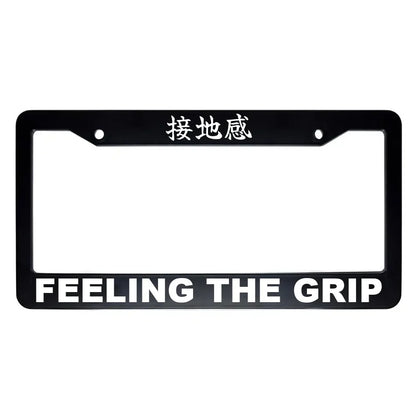 Feeling the Grip ABS Black Plastic Kanji Japanese License Plate Frame - White Text