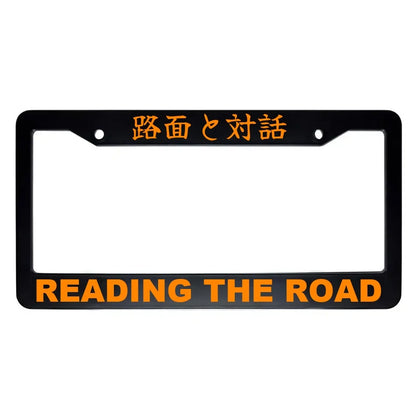 Reading the Road ABS Black Plastic Kanji Japanese License Plate Frame - Orange Text