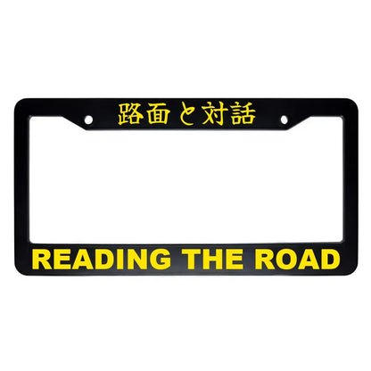Reading the Road ABS Black Plastic Kanji Japanese License Plate Frame - Yellow Text