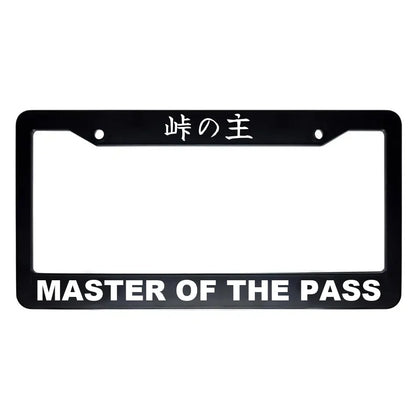 Master of the Pass ABS Black Plastic Kanji Japanese License Plate Frame - White Text