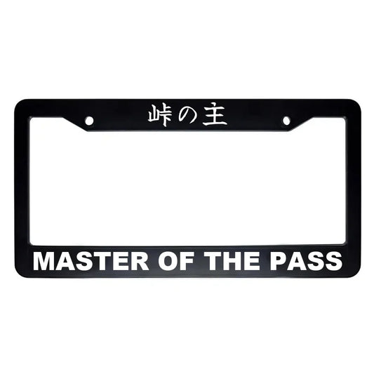 Master of the Pass ABS Black Plastic Kanji Japanese License Plate Frame - White Text