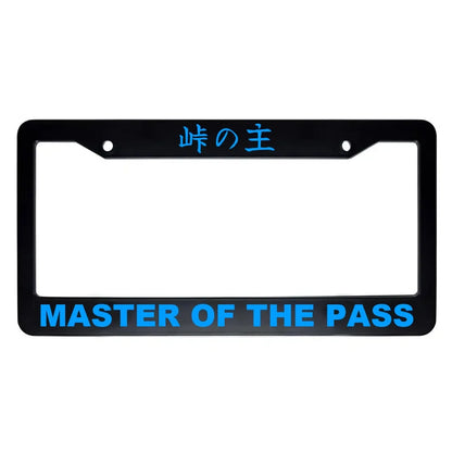 Master of the Pass ABS Black Plastic Kanji Japanese License Plate Frame - Blue Text