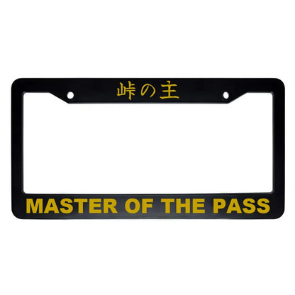 Master of the Pass ABS Black Plastic Kanji Japanese License Plate Frame - Gold Text