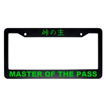Master of the Pass ABS Black Plastic Kanji Japanese License Plate Frame - Green Text