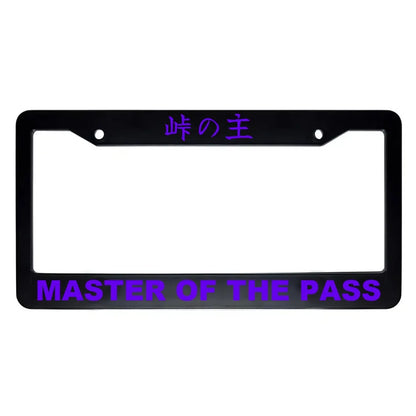 Master of the Pass ABS Black Plastic Kanji Japanese License Plate Frame - Purple Text