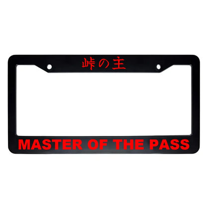 Master of the Pass ABS Black Plastic Kanji Japanese License Plate Frame - Red Text