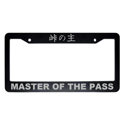 Master of the Pass ABS Black Plastic Kanji Japanese License Plate Frame - Silver Text