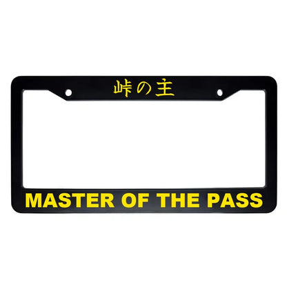 Master of the Pass ABS Black Plastic Kanji Japanese License Plate Frame - Yellow Text