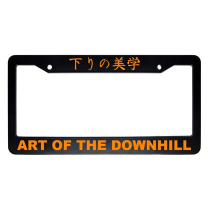 Art of the Downhill ABS Black Plastic Kanji Japanese License Plate Frame - Orange Text