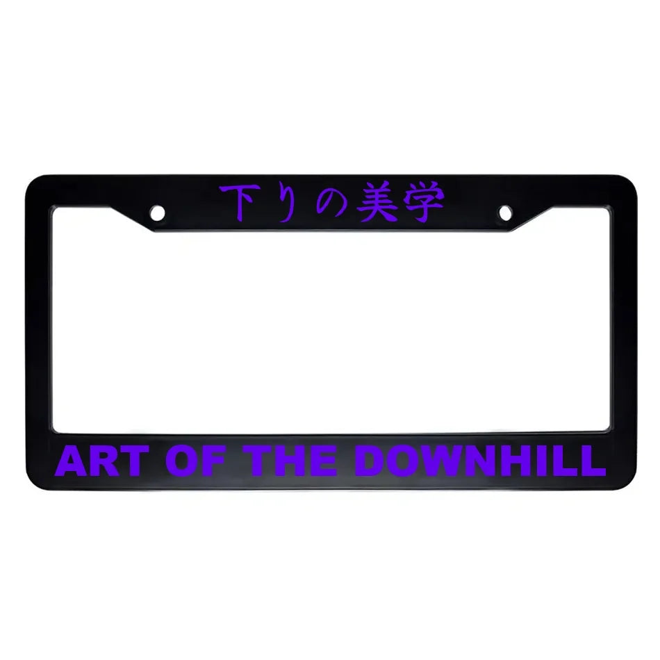 Art of the Downhill ABS Black Plastic Kanji Japanese License Plate Frame - Purple Text