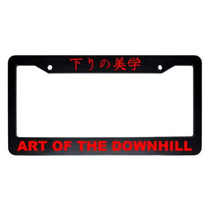 Art of the Downhill ABS Black Plastic Kanji Japanese License Plate Frame - Red Text