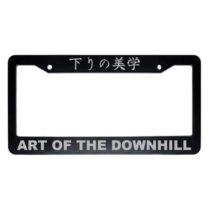 Art of the Downhill ABS Black Plastic Kanji Japanese License Plate Frame - Silver Text