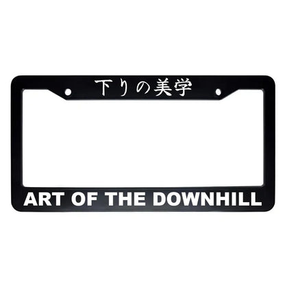 Art of the Downhill ABS Black Plastic Kanji Japanese License Plate Frame - White Text