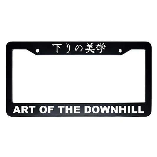 Art of the Downhill ABS Black Plastic Kanji Japanese License Plate Frame - White Text