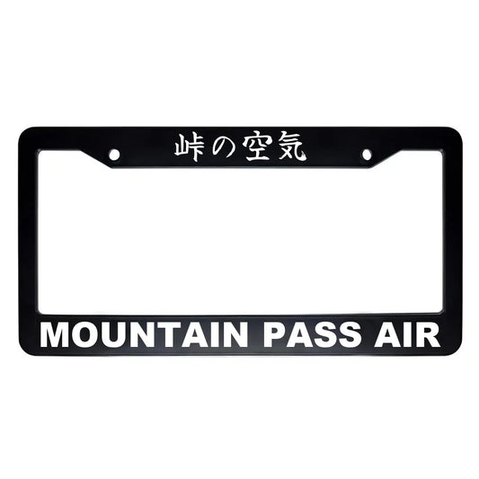 Mountain Pass Air ABS Black Plastic Kanji Japanese License Plate Frame - White Text