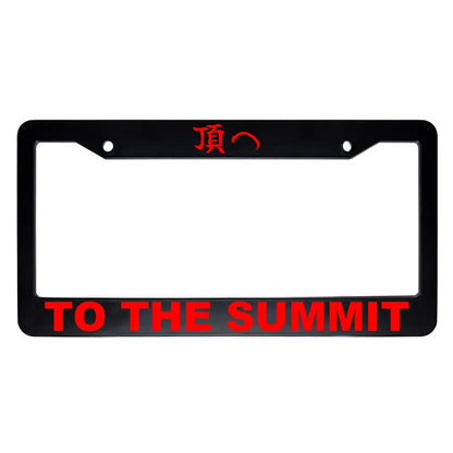 To the Summit ABS Black Plastic Kanji Japanese License Plate Frame - Red Text