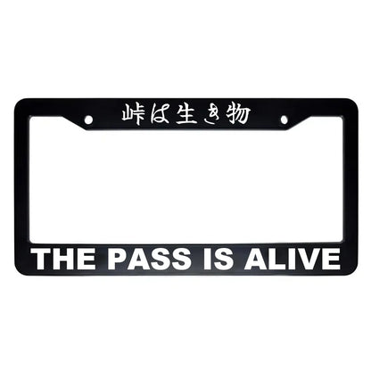 The Pass Is Alive ABS Black Plastic Kanji Japanese License Plate Frame - White Text