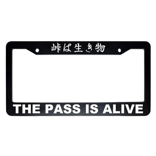The Pass Is Alive ABS Black Plastic Kanji Japanese License Plate Frame - White Text