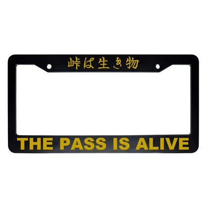 The Pass Is Alive ABS Black Plastic Kanji Japanese License Plate Frame - Gold Text