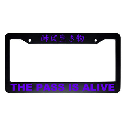 The Pass Is Alive ABS Black Plastic Kanji Japanese License Plate Frame - Purple Text