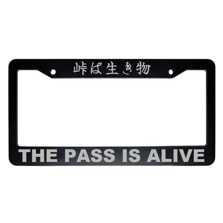 The Pass Is Alive ABS Black Plastic Kanji Japanese License Plate Frame - Silver Text