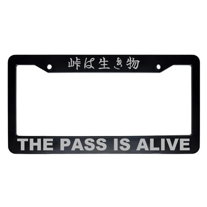 The Pass Is Alive ABS Black Plastic Kanji Japanese License Plate Frame - Silver Text