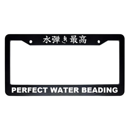 Perfect Water Beading ABS Black Plastic Kanji Japanese License Plate Frame - White Text