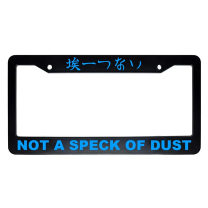 Not a Speck of Dust ABS Black Plastic Kanji Japanese License Plate Frame - Blue Text