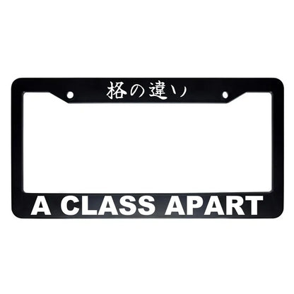 A Class Apart ABS Black Plastic Kanji Japanese License Plate Frame - White Text