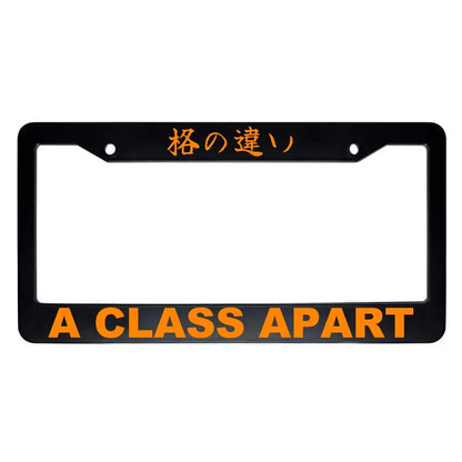 A Class Apart ABS Black Plastic Kanji Japanese License Plate Frame - Orange Text