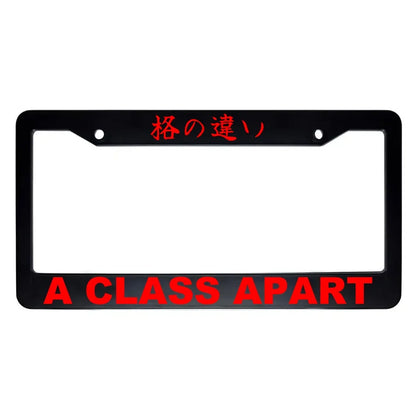 A Class Apart ABS Black Plastic Kanji Japanese License Plate Frame - Red Text
