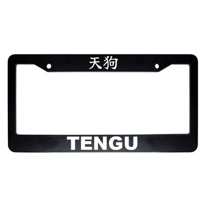 Tengu ABS Black Plastic Kanji Japanese License Plate Frame - White Text
