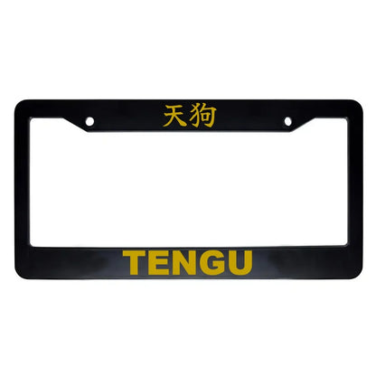 Tengu ABS Black Plastic Kanji Japanese License Plate Frame - Gold Text