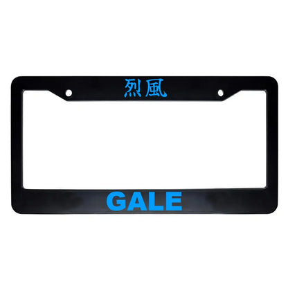 Gale ABS Black Plastic Kanji Japanese License Plate Frame - Blue Text