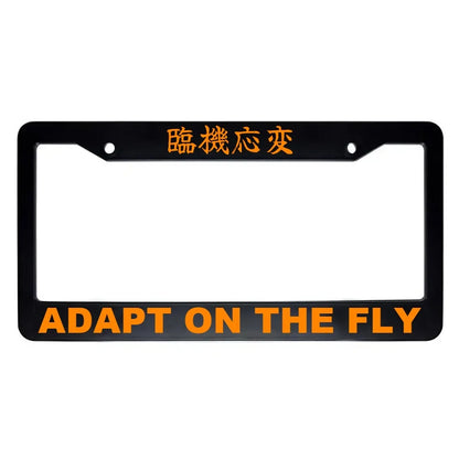 Adapt on the Fly ABS Black Plastic Kanji Japanese License Plate Frame - Orange Text