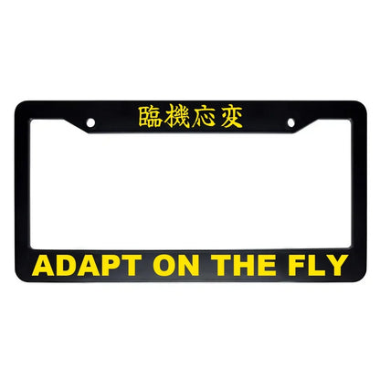 Adapt on the Fly ABS Black Plastic Kanji Japanese License Plate Frame - Yellow Text