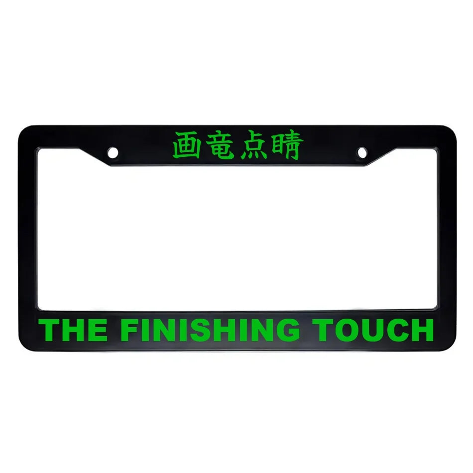 The Finishing Touch ABS Black Plastic Kanji Japanese License Plate Frame - Green Text