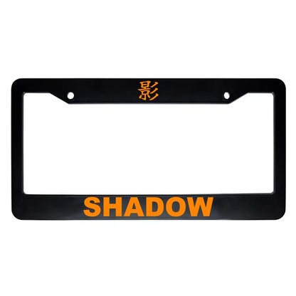 Shadow ABS Black Plastic Kanji Japanese License Plate Frame - Orange Text