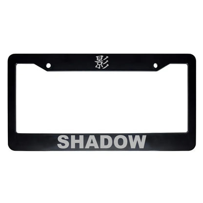 Shadow ABS Black Plastic Kanji Japanese License Plate Frame - Silver Text