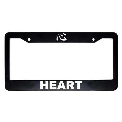 Heart ABS Black Plastic Kanji Japanese License Plate Frame - White Text