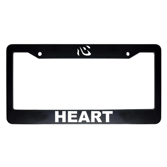 Heart ABS Black Plastic Kanji Japanese License Plate Frame - White Text