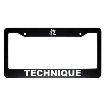 Technique ABS Black Plastic Kanji Japanese License Plate Frame - White Text