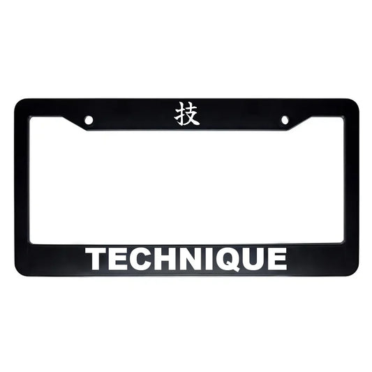 Technique ABS Black Plastic Kanji Japanese License Plate Frame - White Text