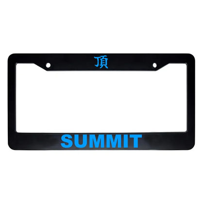 Summit ABS Black Plastic Kanji Japanese License Plate Frame - Blue Text