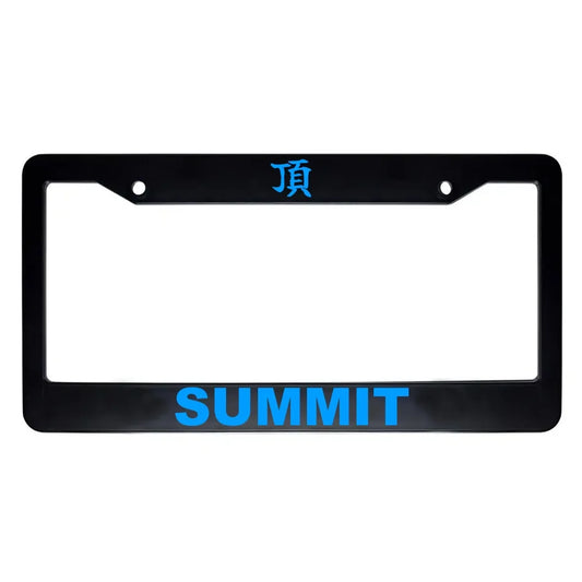 Summit ABS Black Plastic Kanji Japanese License Plate Frame - Blue Text