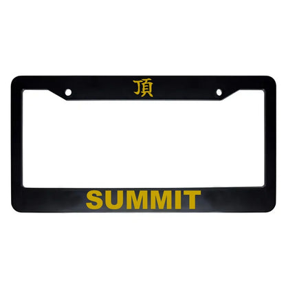 Summit ABS Black Plastic Kanji Japanese License Plate Frame - Gold Text