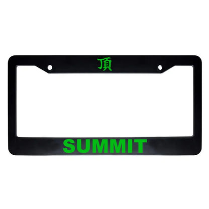 Summit ABS Black Plastic Kanji Japanese License Plate Frame - Green Text