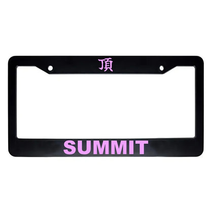Summit ABS Black Plastic Kanji Japanese License Plate Frame - Pink Text